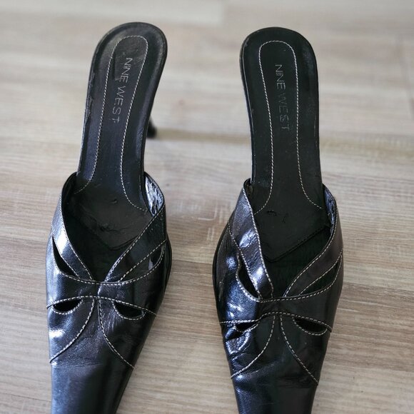 Nine West Black Mule Heels - Size 8 - Picture 1 of 8